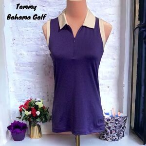 TOMMY BAHAMA NWT WOMENS ACTIVE QUARTER ZIP SLEEVELESS GOLF SHIRT BRIGHT BLUE XS